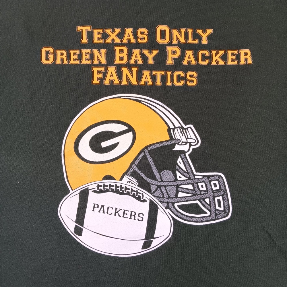 Gildan Green Bay Packers Texas Only Fanatics T-Shirt Mens‎ XL Green Go Pack Go
